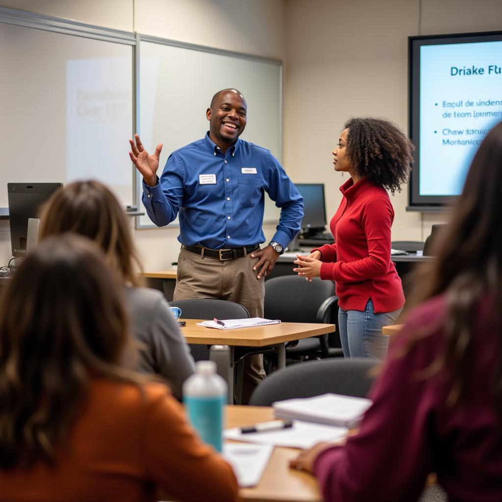 Dedicated professors engaging with students in a collaborative learning environment at Wilson Group of Colleges.