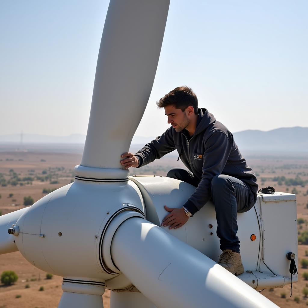 Maintenance of a 1000 watt wind turbine in Pakistan