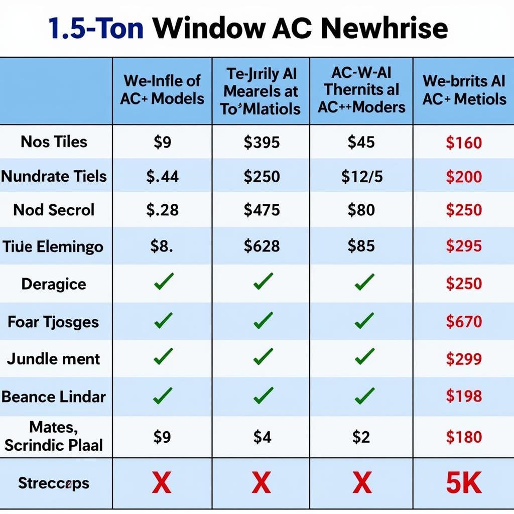 Comparing Window AC Features