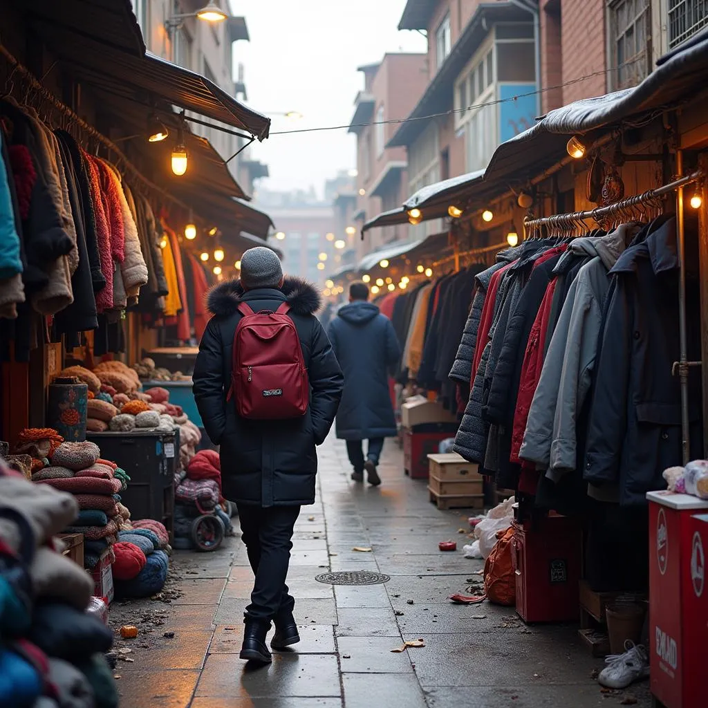 Bustling winter wear market in Lahore