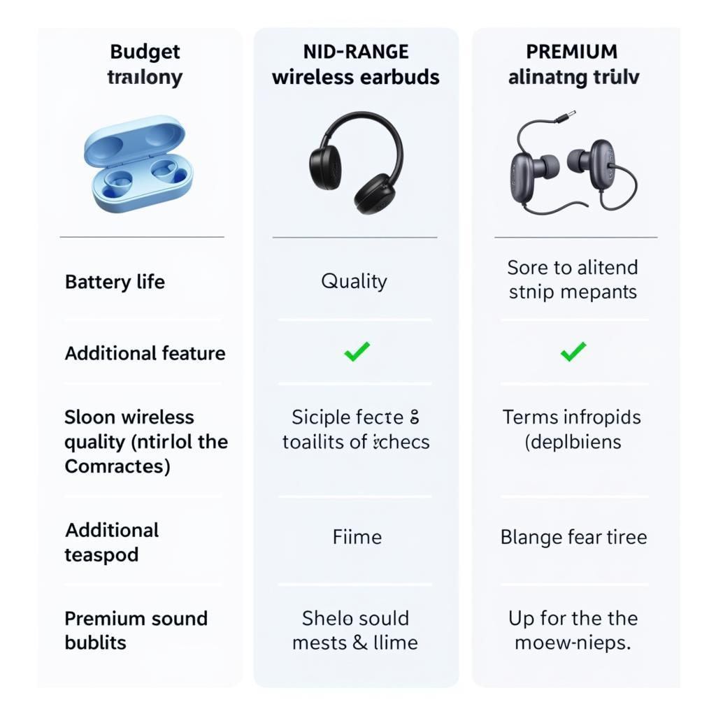 Comparing different wireless earbuds features