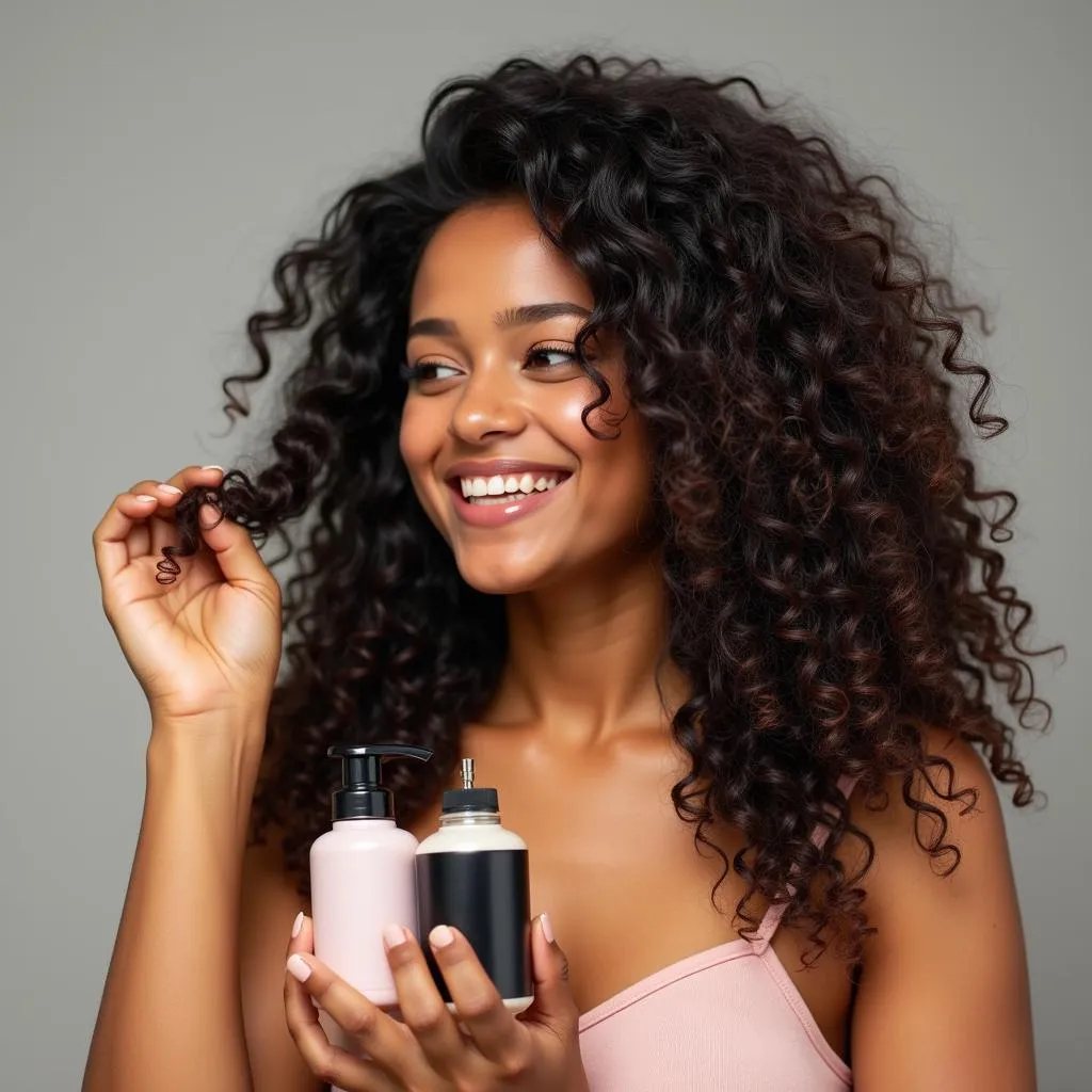 Pakistani Woman Applying Conditioner