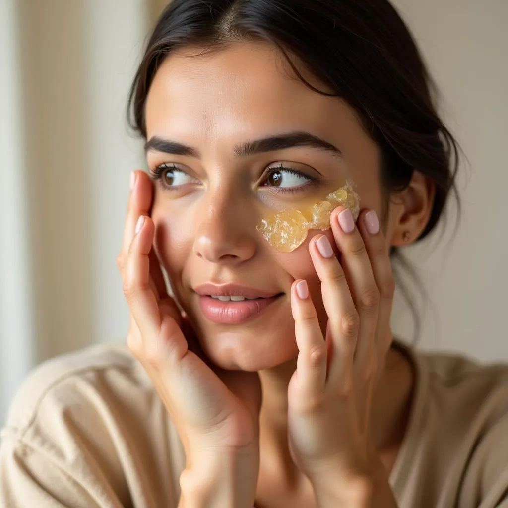 Woman Applying Jojoba Oil