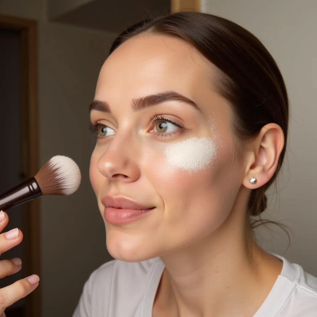 Woman Applying Medora Powder