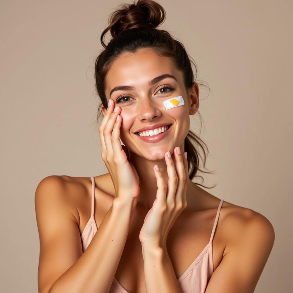 Woman Applying Physical Sunscreen