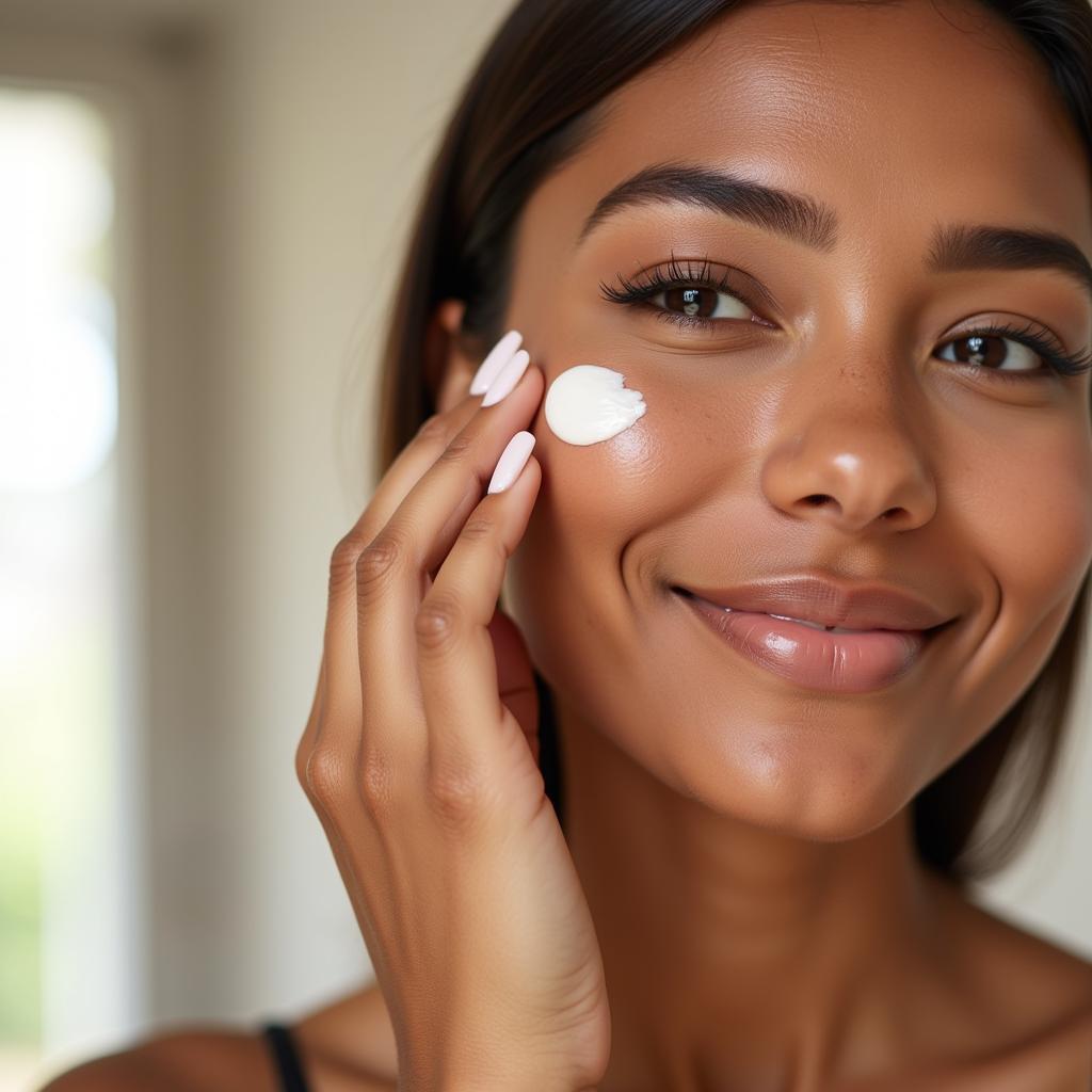 Applying Pigmentation Cream