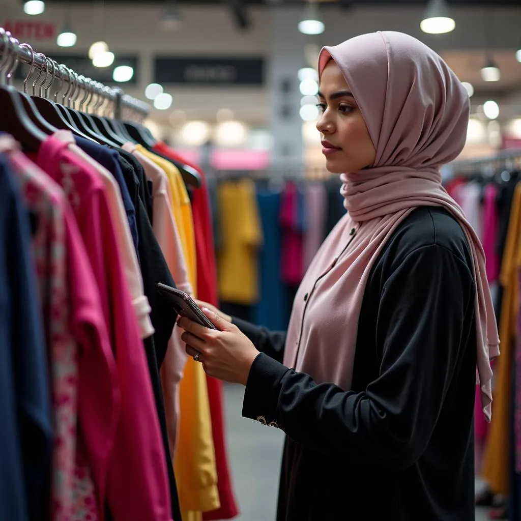 Woman Browsing Activewear in Pakistan