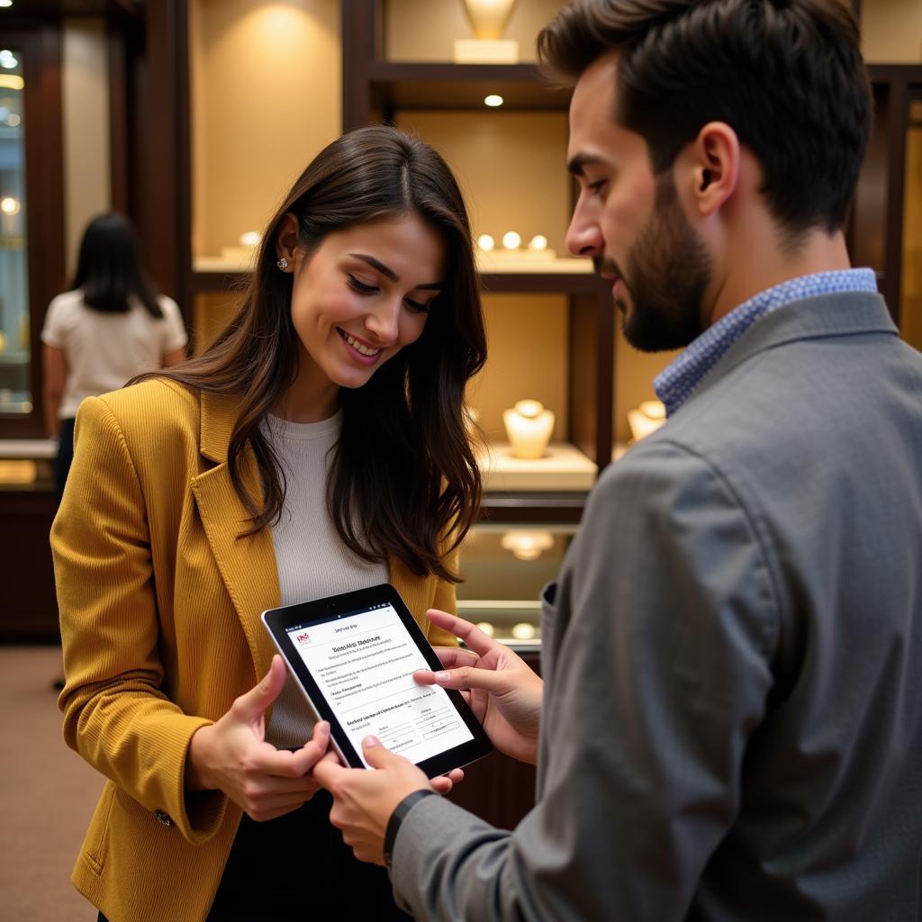 Woman Buying Gold on Installment