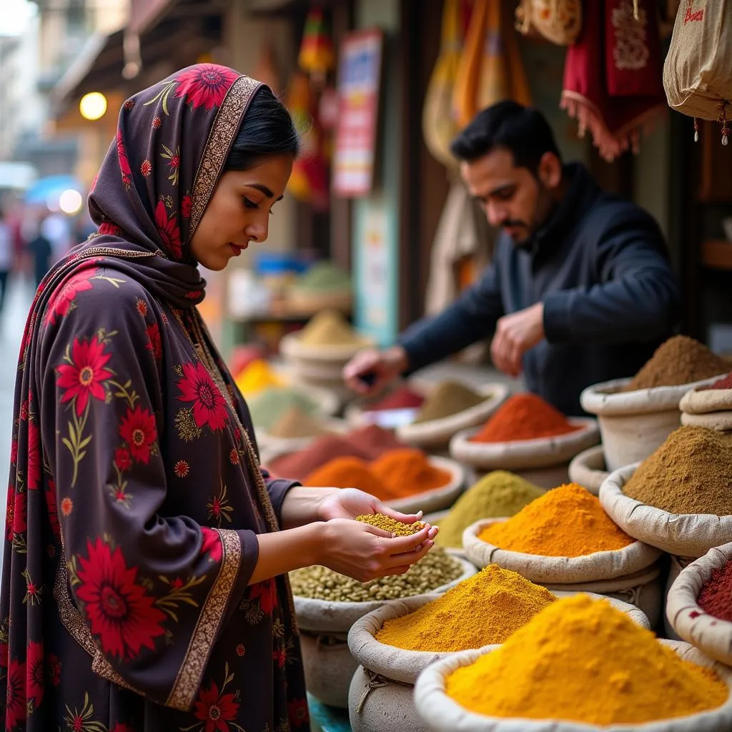 Woman Shopping for Mustard Seeds