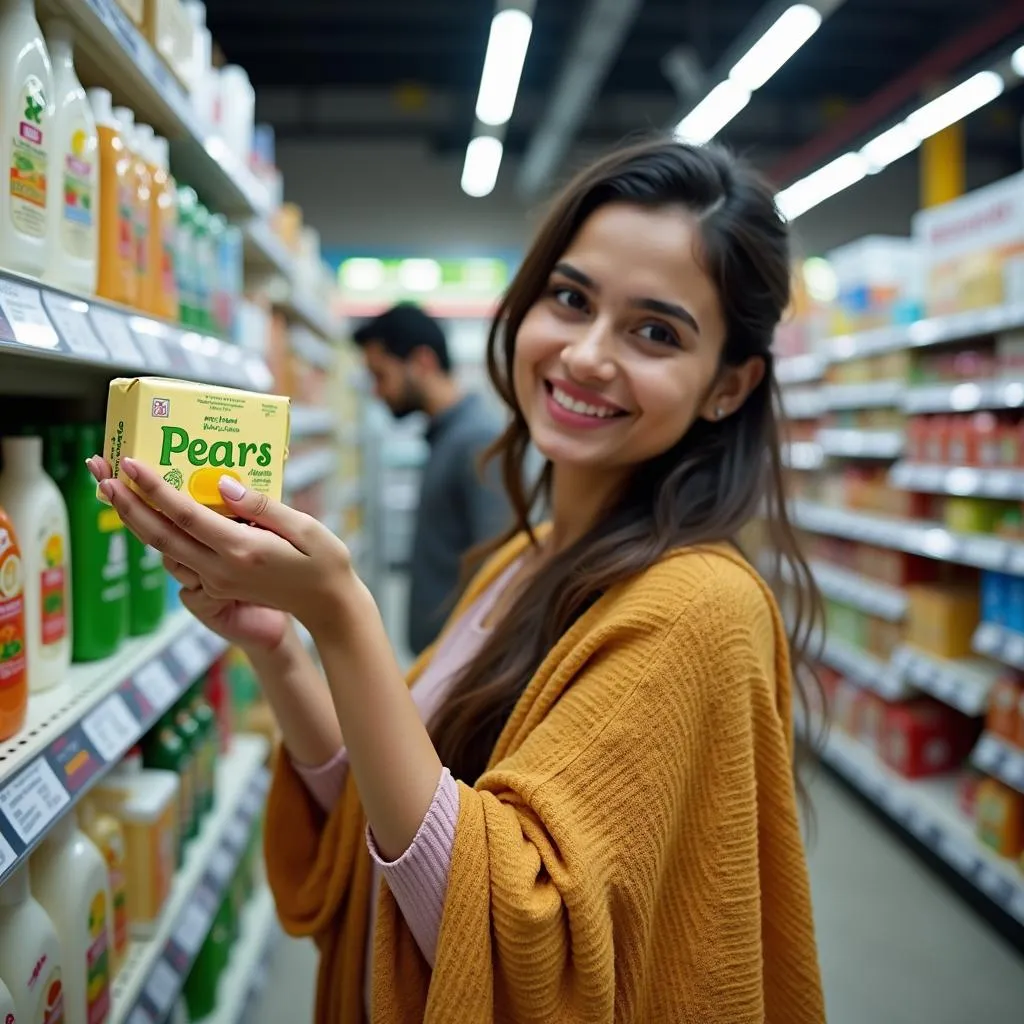 Pakistani Woman Buying Pears Soap