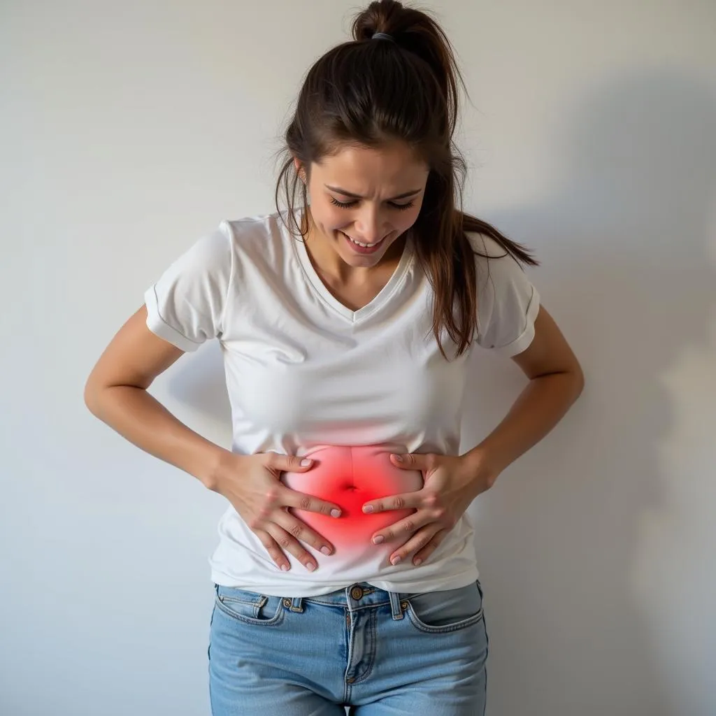 Woman experiencing pelvic pain