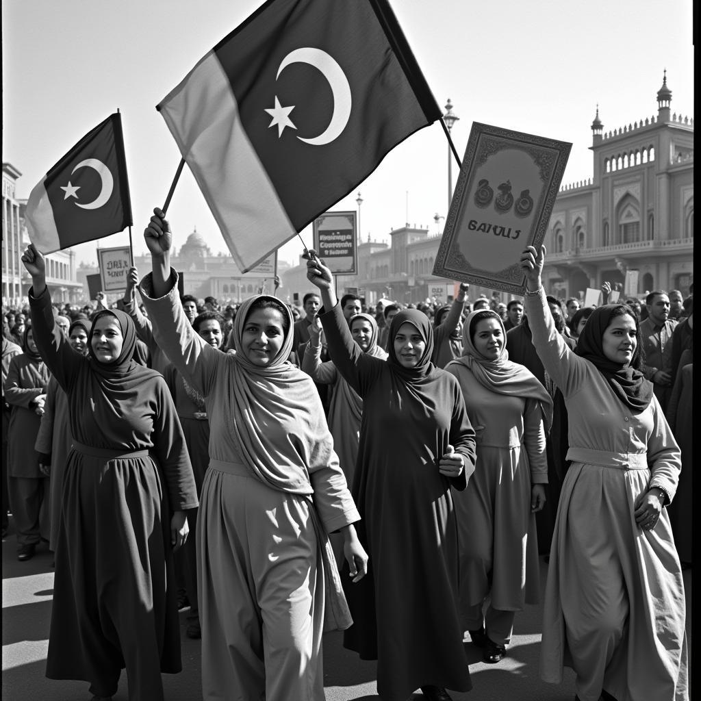 Women participating in Pakistan Movement protests