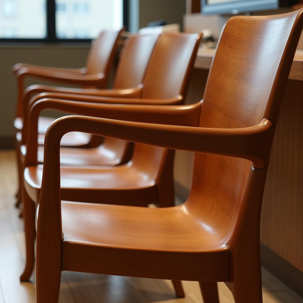 Elegant Wooden Waiting Chairs