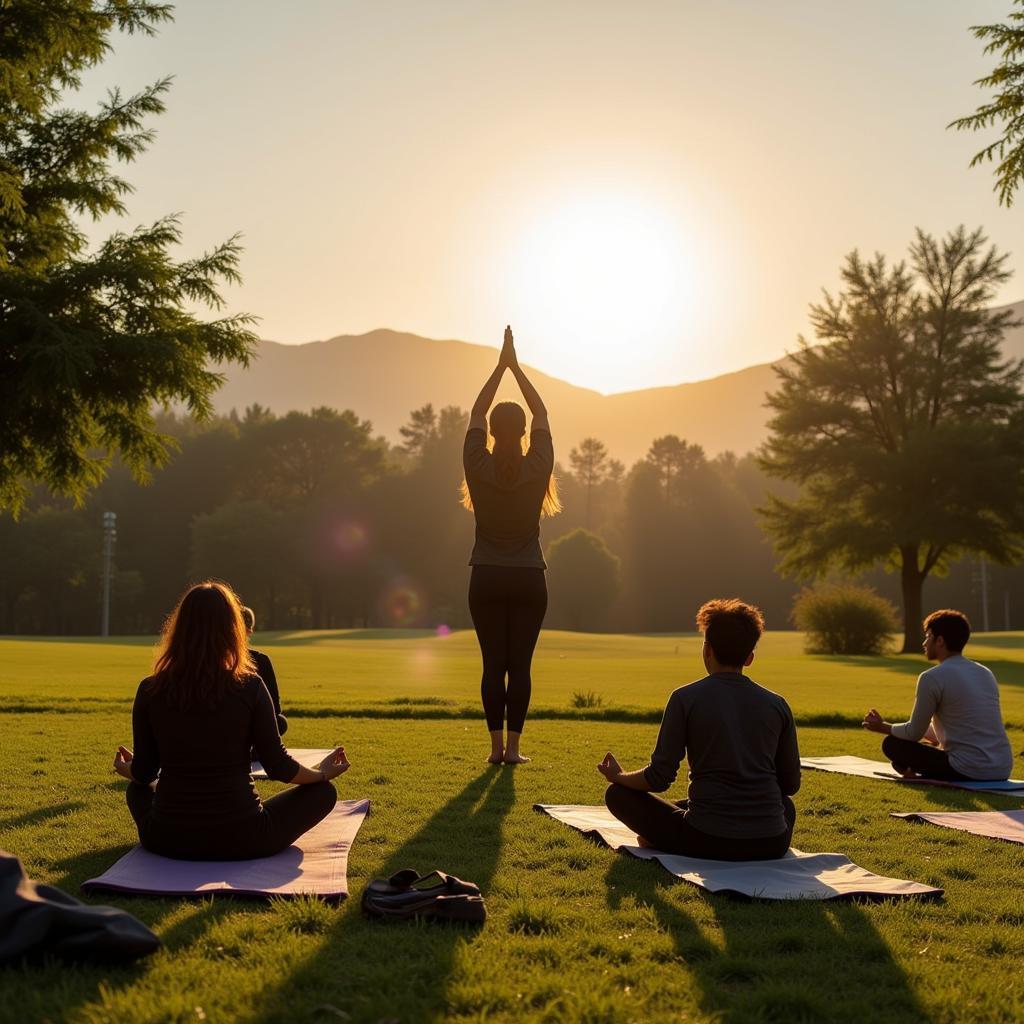 Practicing yoga and meditation in Pakistan