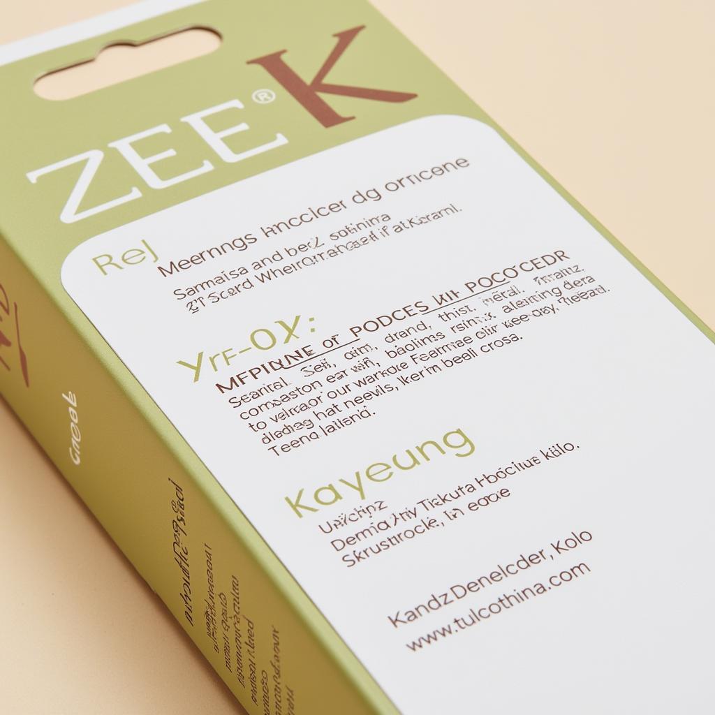 Zee K Cream packaging