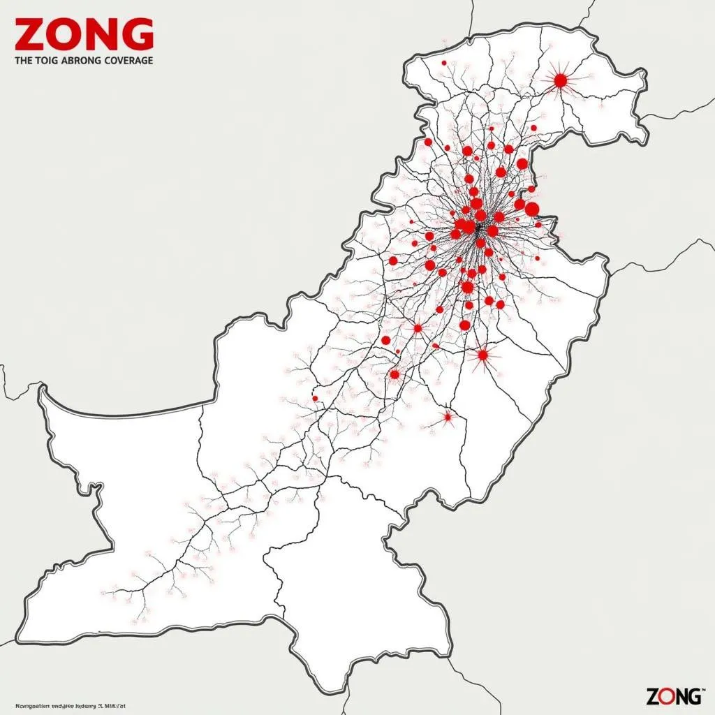 Zong network coverage map in Pakistan