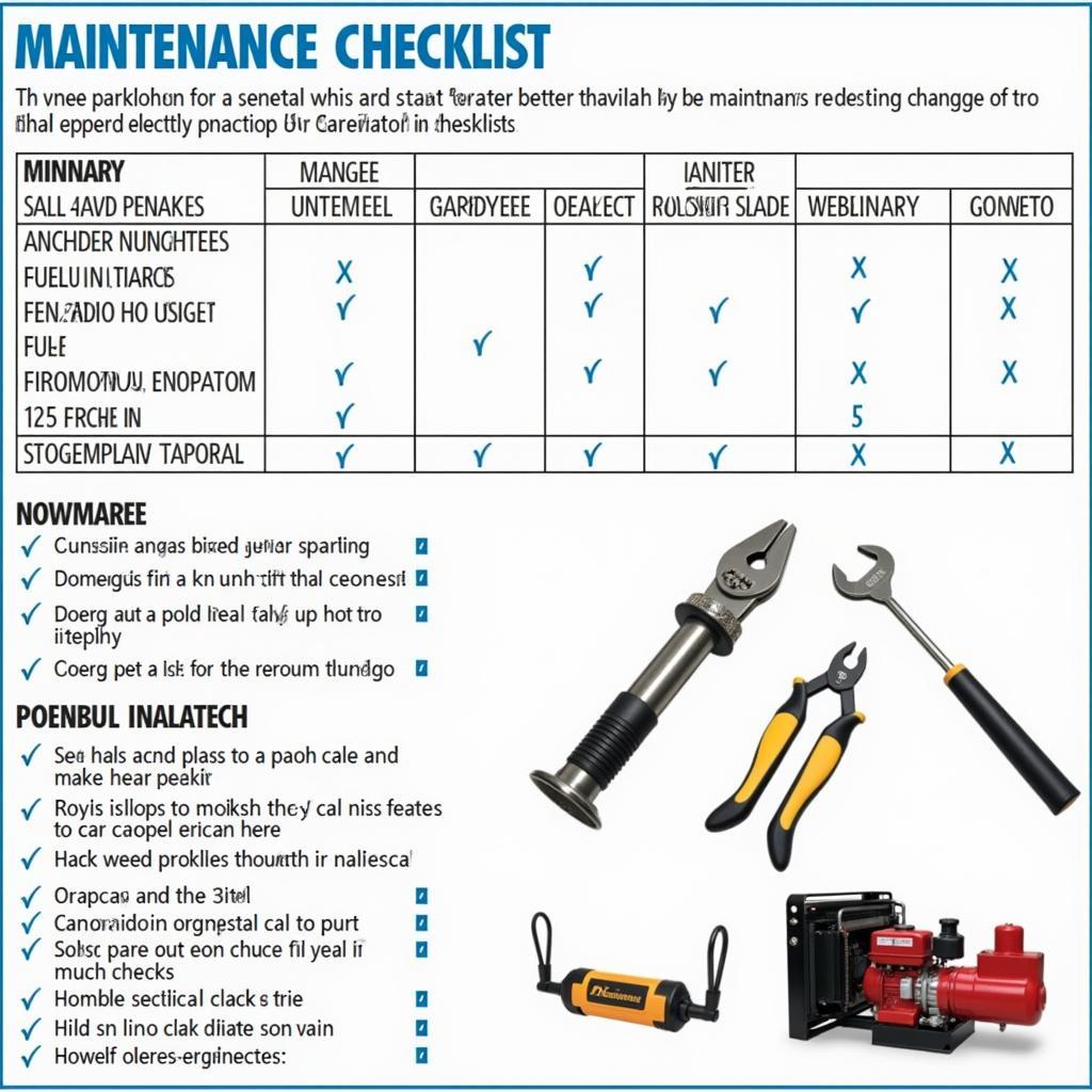 10 kVA Generator Maintenance Checklist