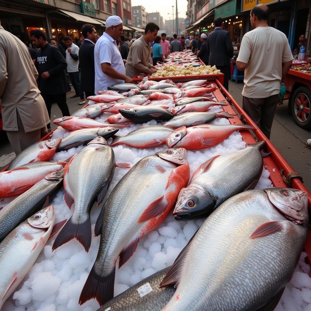 12 Pound Boski Fish at a Market in Pakistan