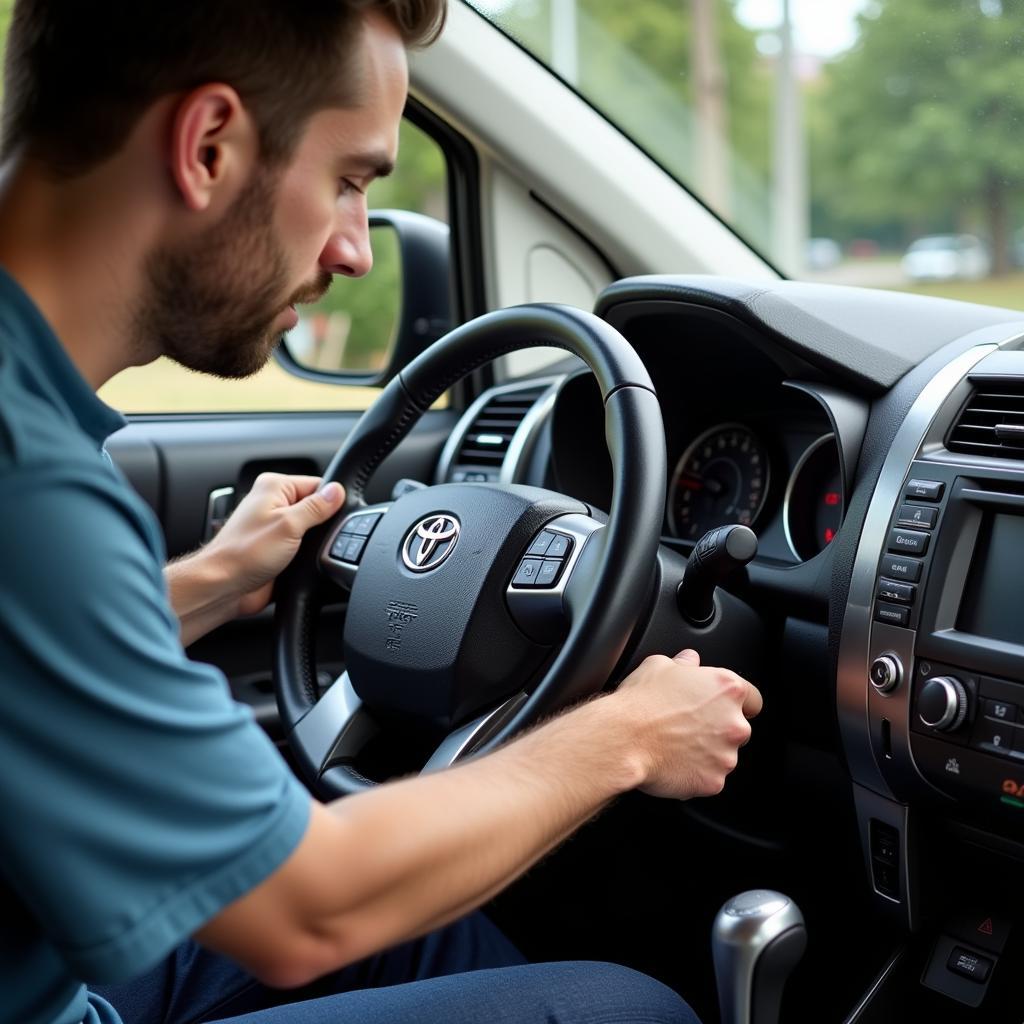 Checking Mileage and Condition of a Used 2016 Toyota Prado