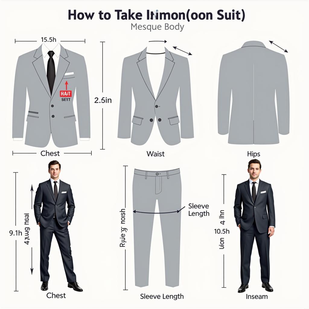 Online Sizing Guide for 3 Piece Suits