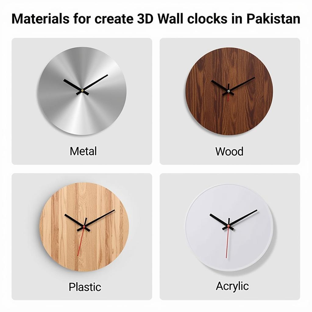 3D Wall Clock Materials Available in Pakistan