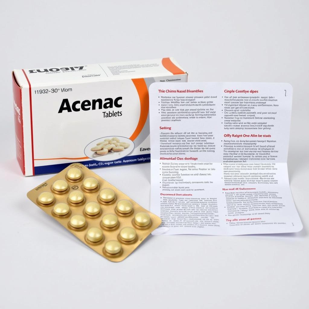 Acenac Tablet Packaging and Information Leaflet