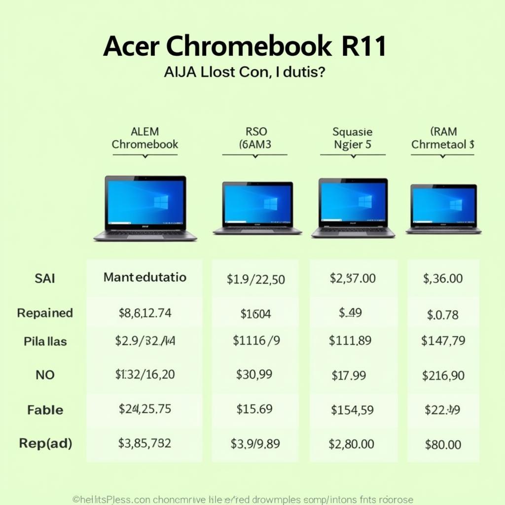 Acer Chromebook R11 Different Configurations