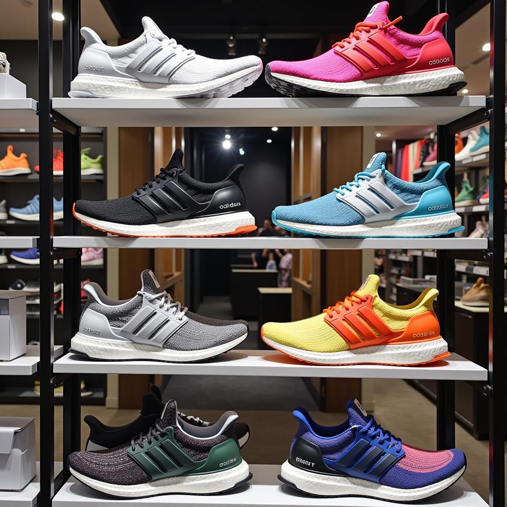 Adidas Ultra Boost displayed in a retail store in Pakistan