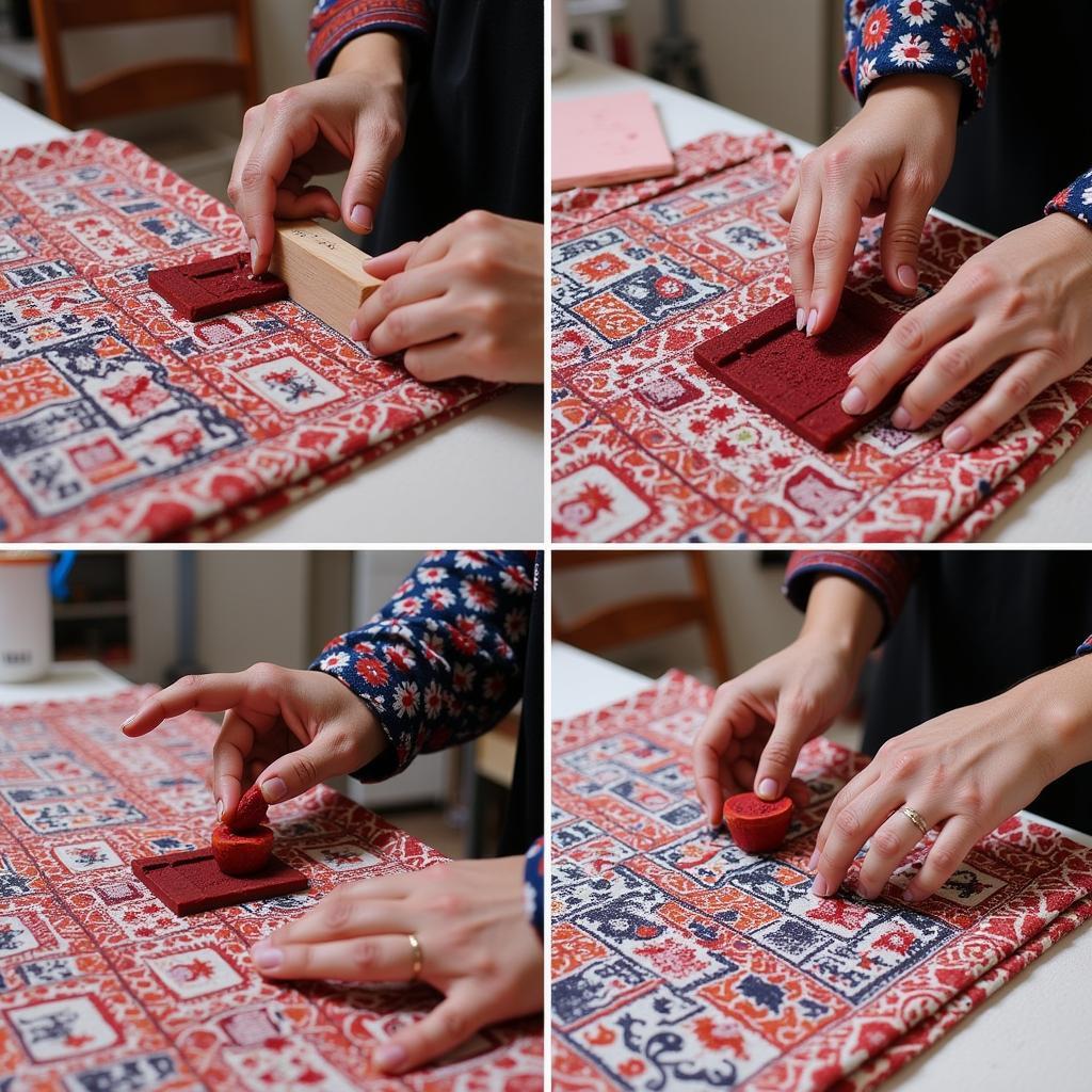 Ajrak Block Printing Process in Pakistan