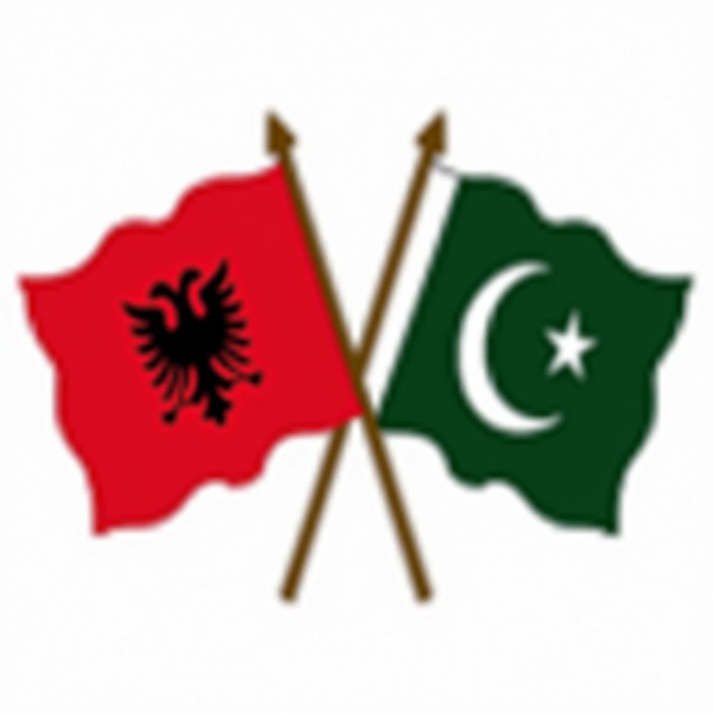 Albania and Pakistan Flags Crossed