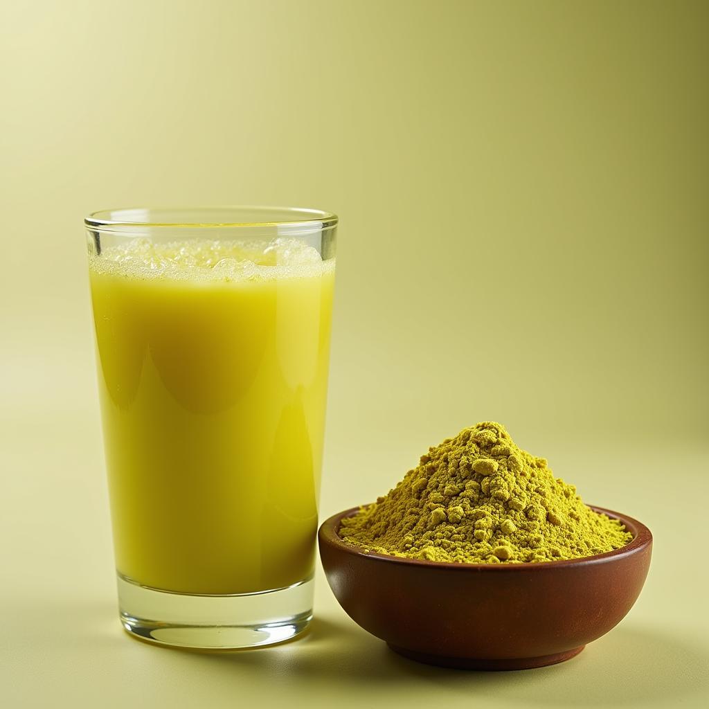 Amla powder and juice ready for consumption