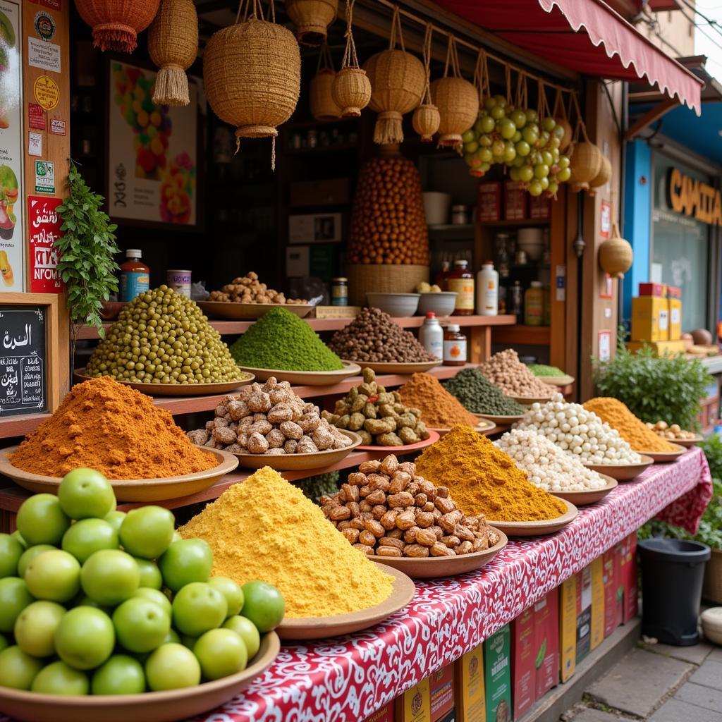 Various Amla products in a Pakistani market