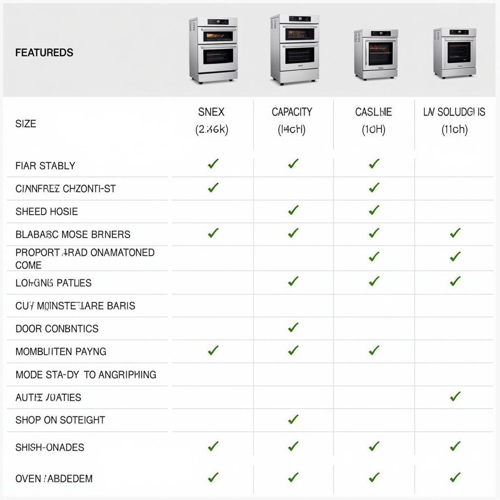 Anex Gas Oven Feature Comparison