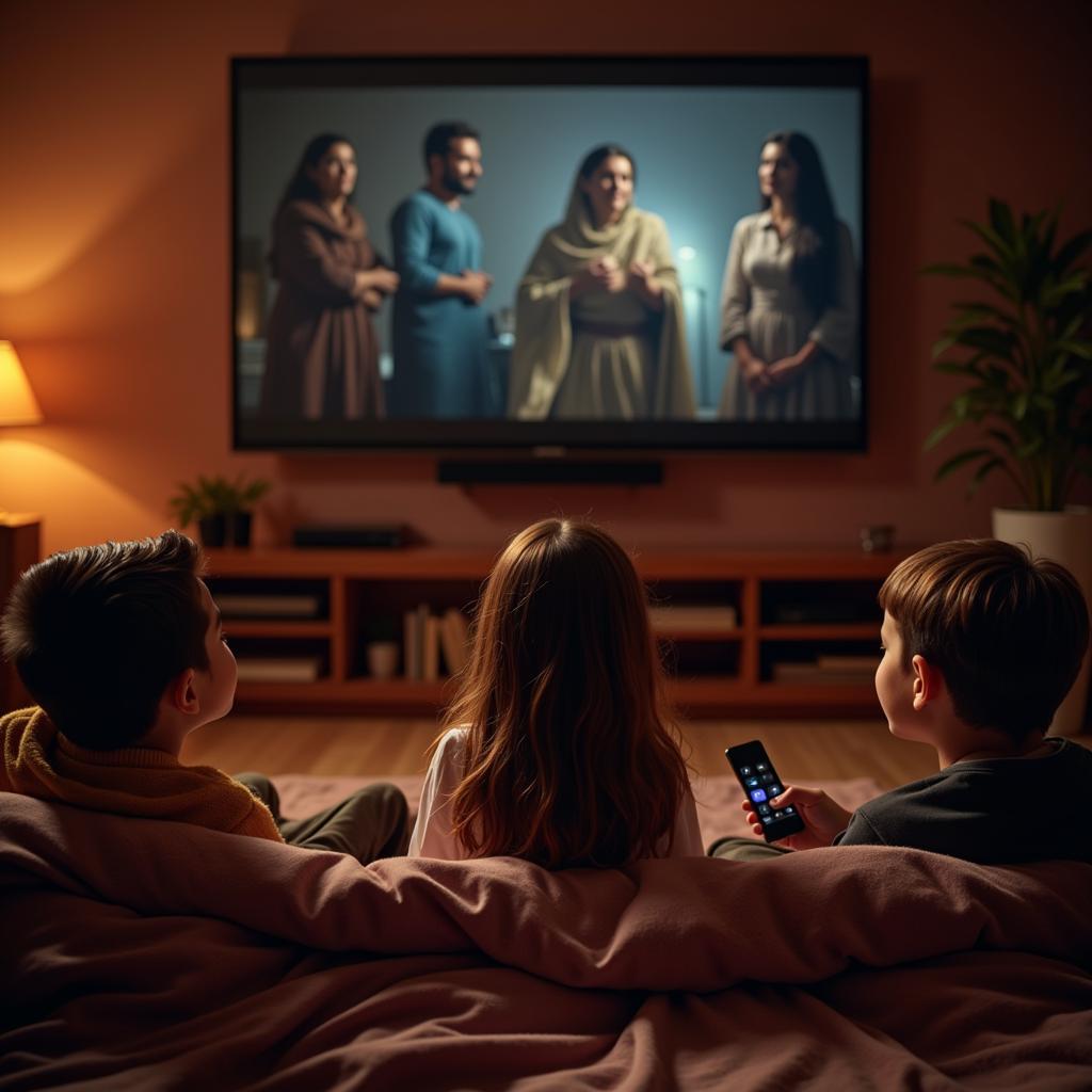 Family Enjoying Apple TV in Pakistan