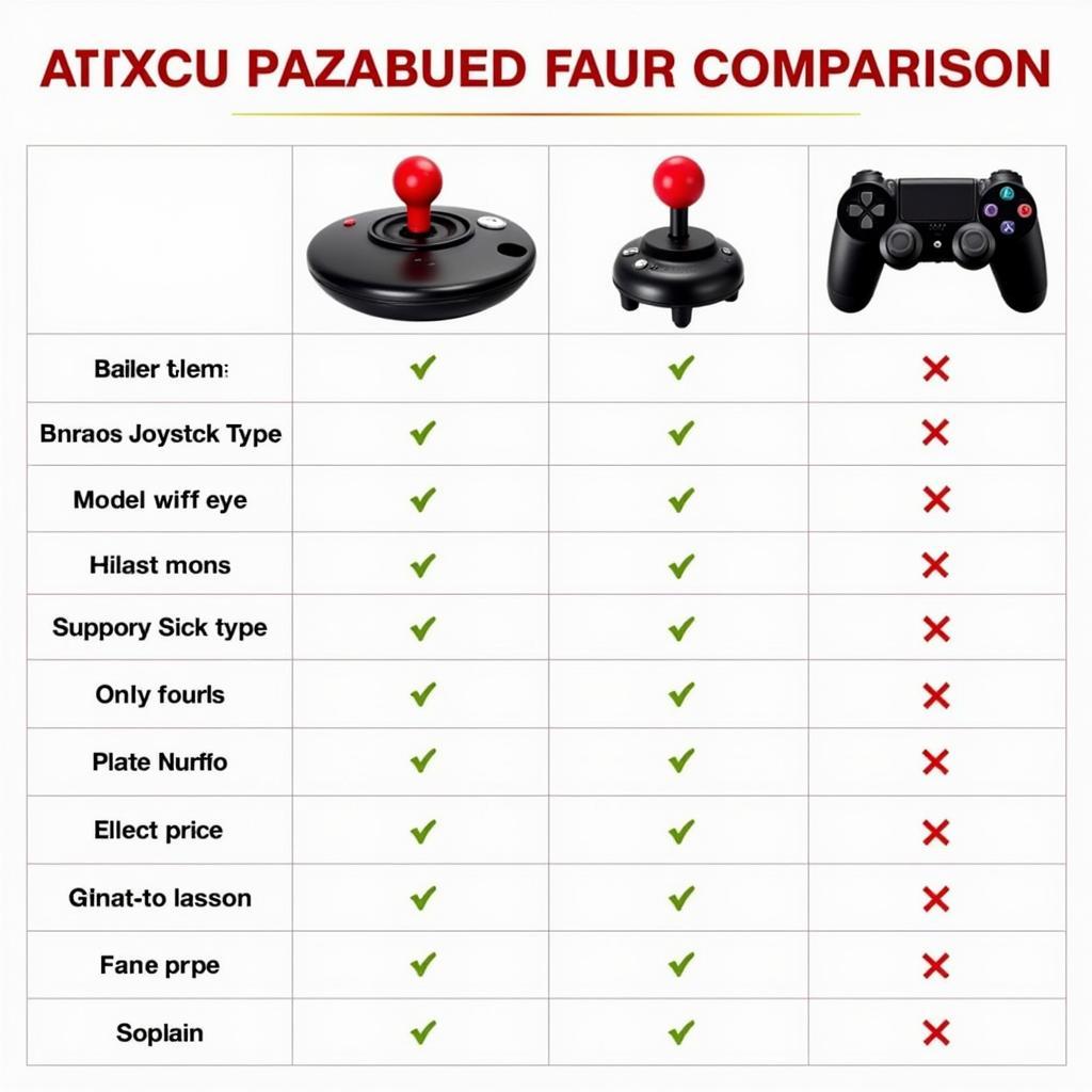 Comparison of Arcade Stick Features