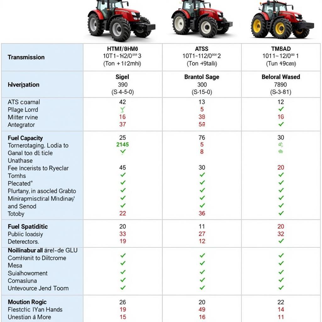 Comparison of Different ATS Tractor Models