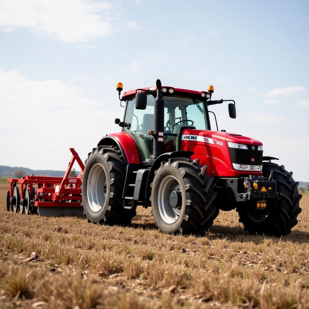 ATS Tractor with Plough and Cultivator Attachments