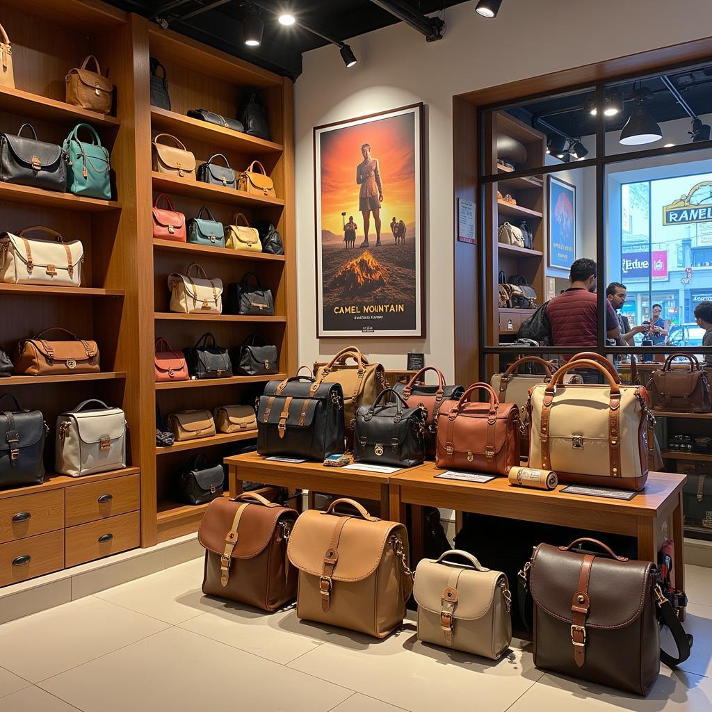 Authentic Camel Mountain Bag in a Retail Store in Pakistan