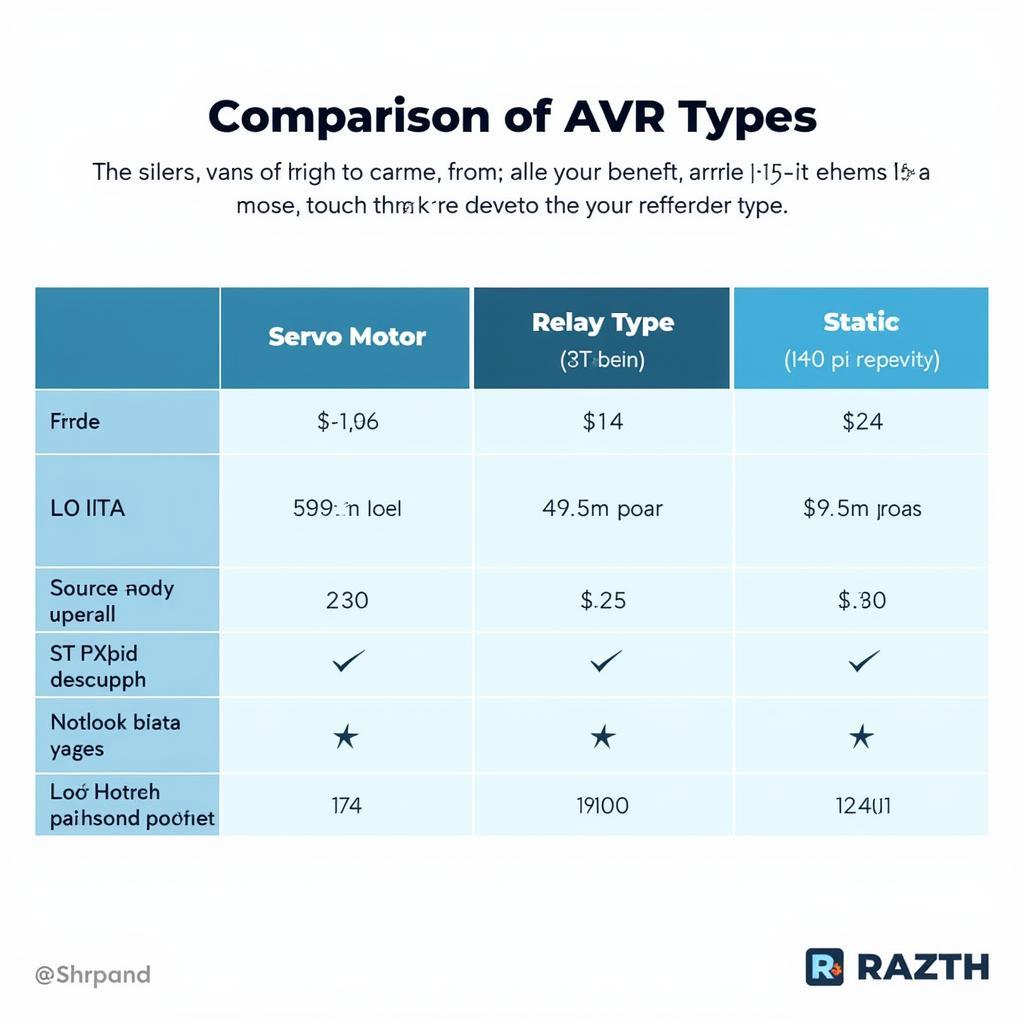 Comparison of Different AVR Types