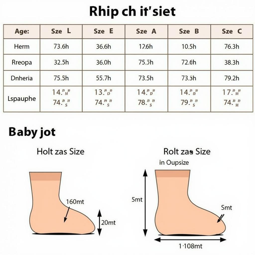 Baby Shoes Sizing Chart Pakistan