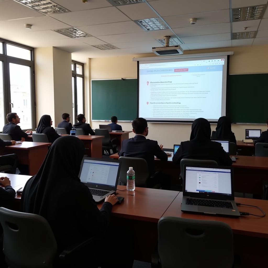 BCom Students Attending a Lecture in Pakistan