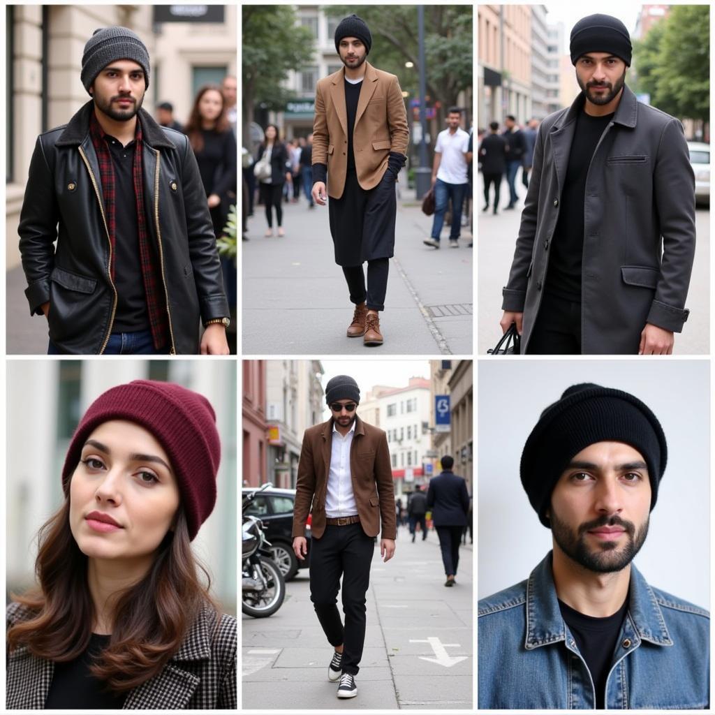 Street style with beanies in Pakistan