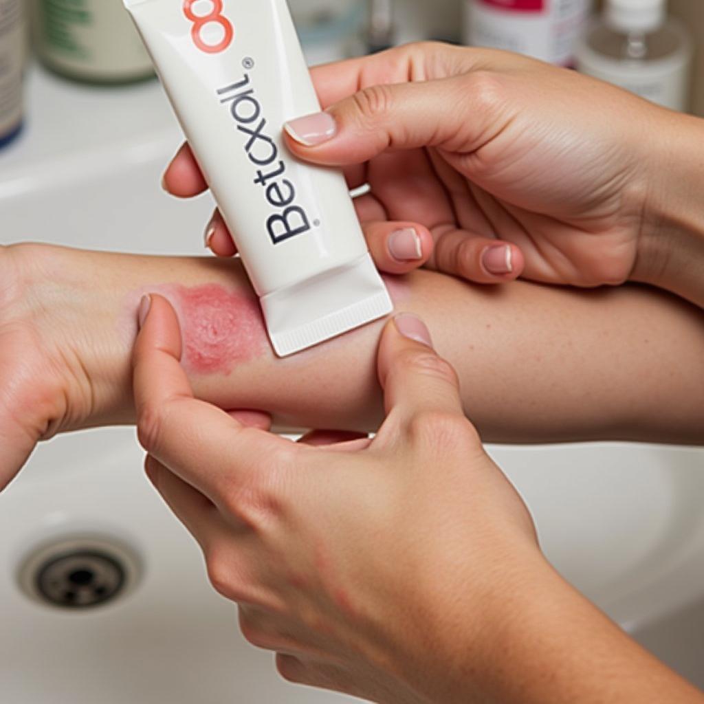 Applying Betazol Cream