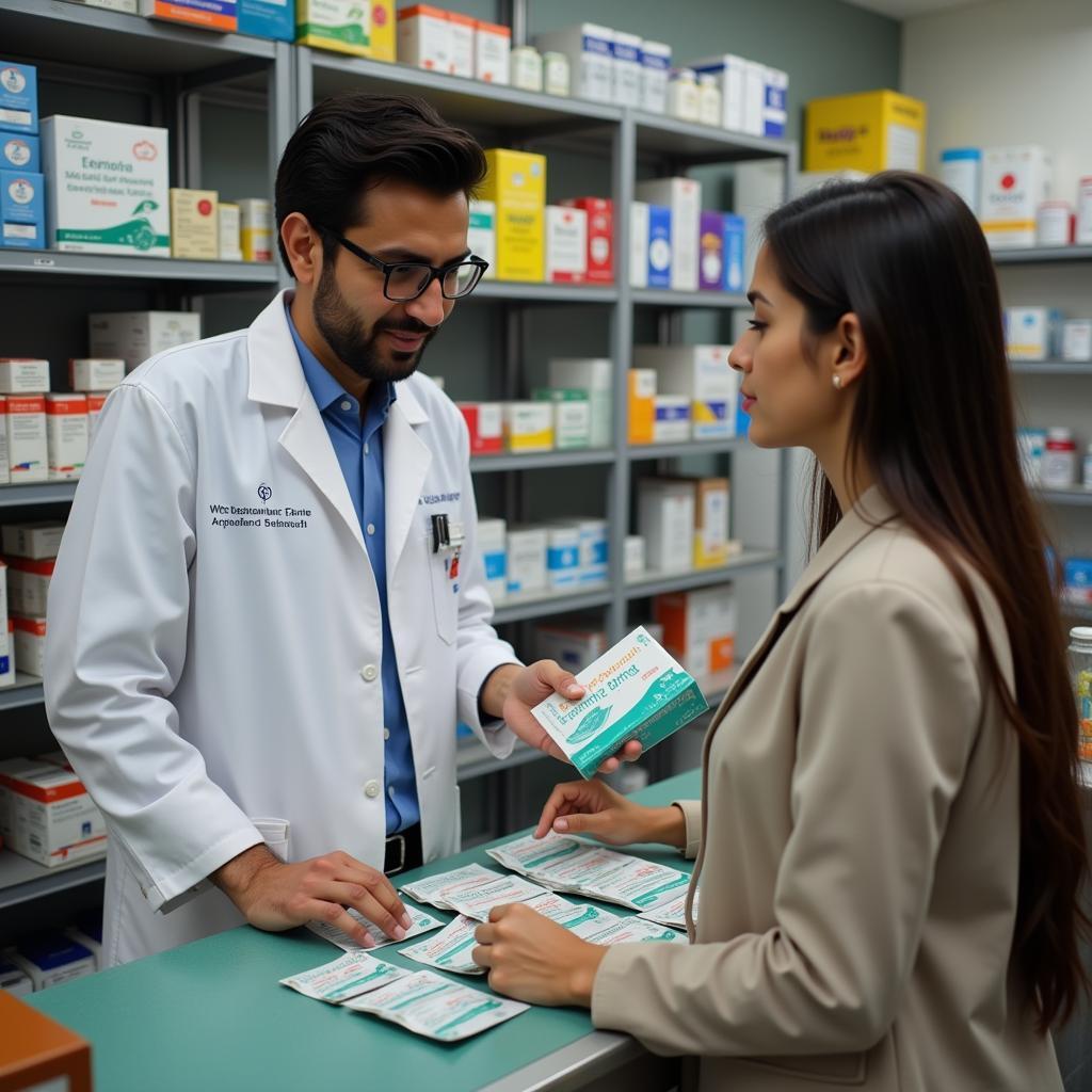 Biotin tablets in a Pakistani pharmacy