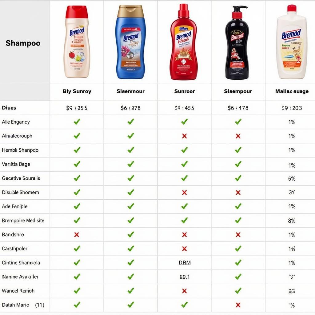 Bremod Shampoo Price Comparison Chart