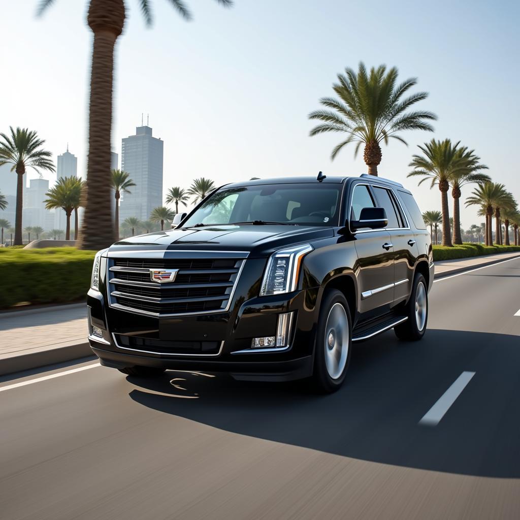 Cadillac Escalade on a Pakistani Road