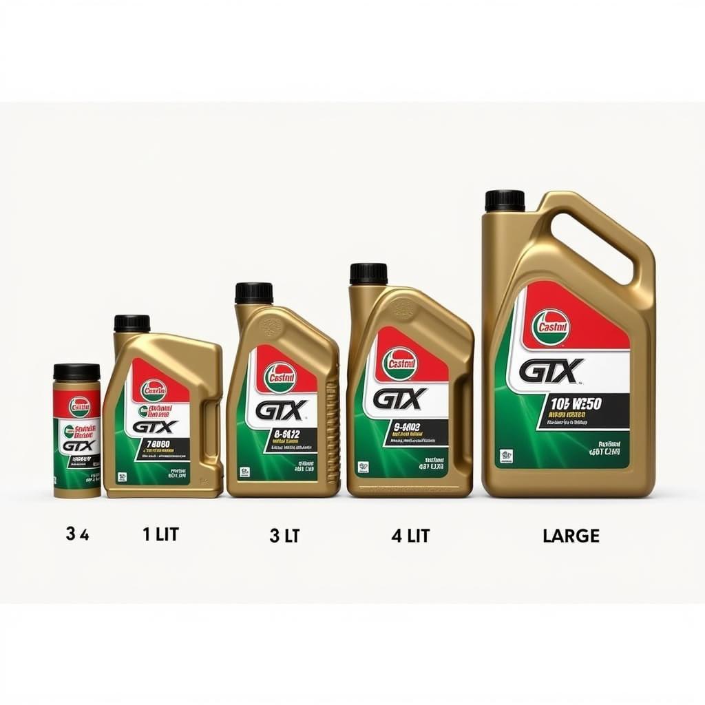 Castrol GTX 20W50 Packaging Sizes