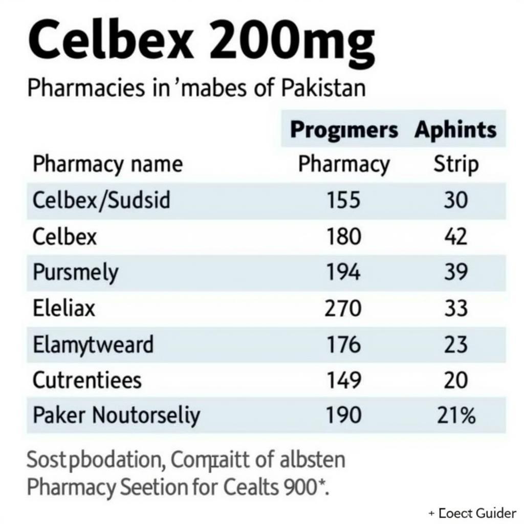 Celbex 200mg Price Comparison in Pakistan