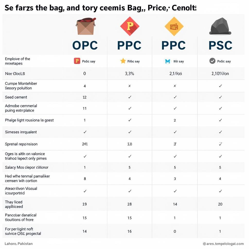 Comparing Prices of Different Cement Types in Lahore