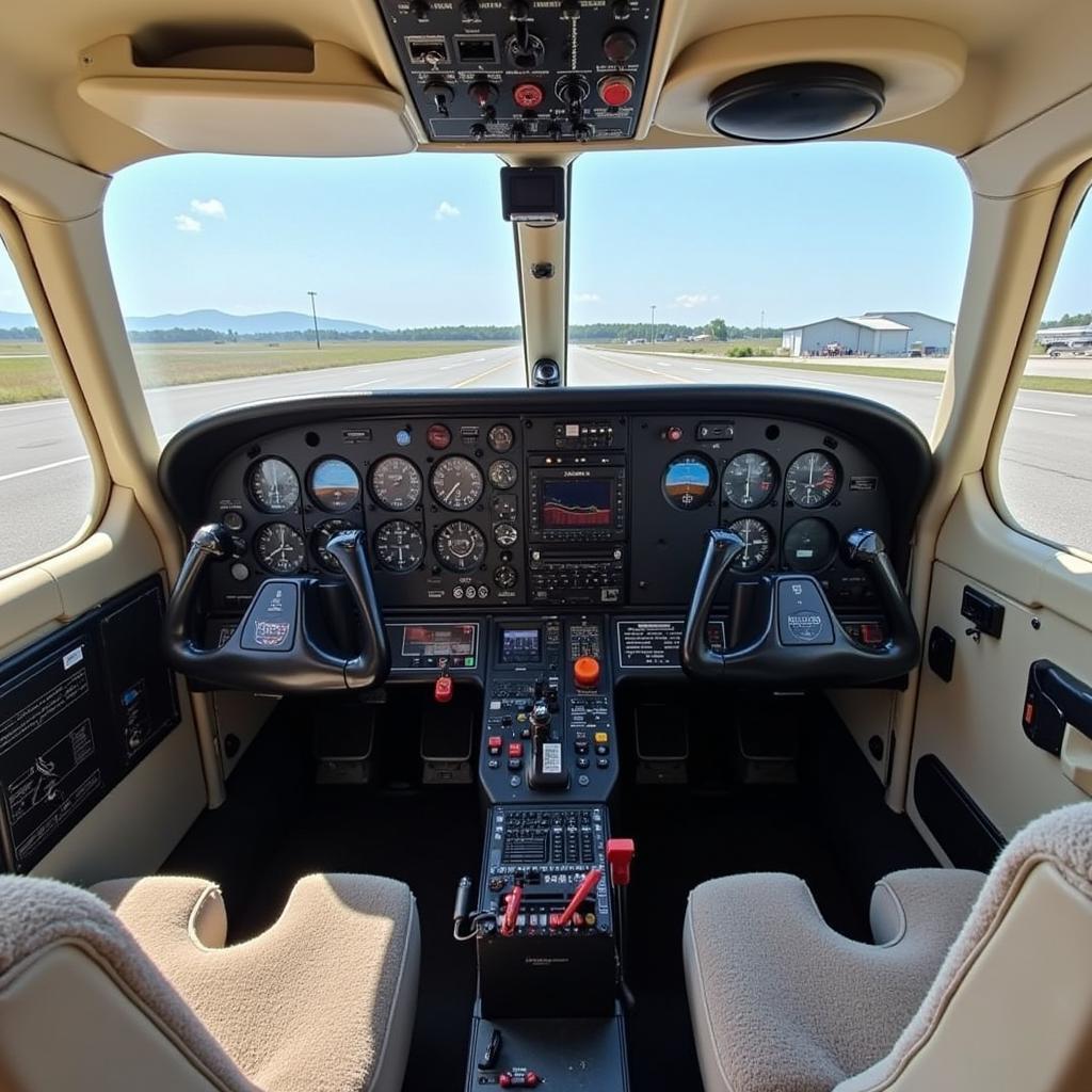 Cessna 152 cockpit with avionics